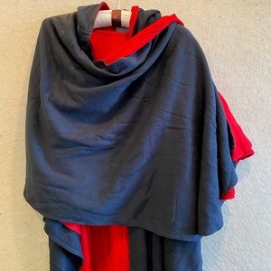 Norma Kamal i Vintage 1980s Reversible Hoodie Sweatshirt Cape